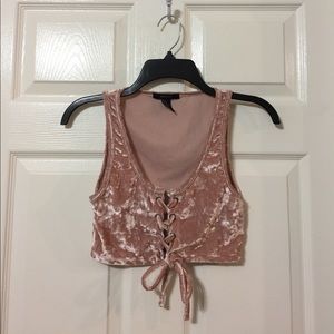 Forever21 Pink velvet crop top💖