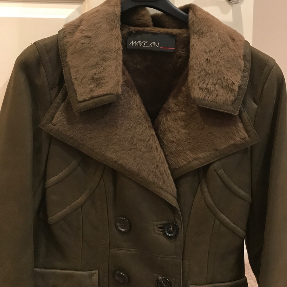 Marc Cain jacket with inner fur. Brown. - Picture 2 of 3