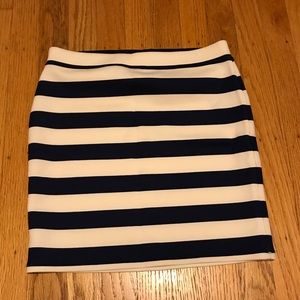 Forever 21 striped navy/cream bandage skirt