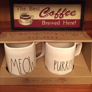 NEW Rae Dunn Holiday Mug Set “Meow & Purrfect”