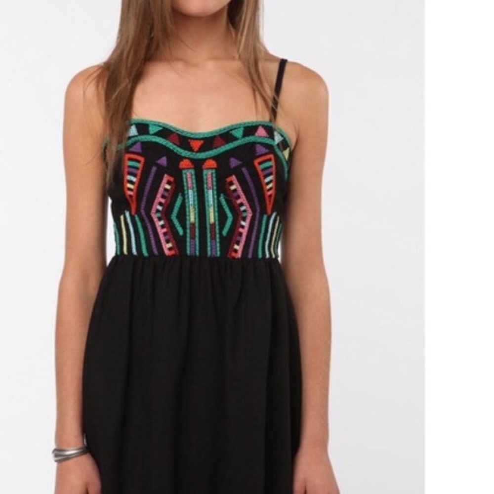 Embroidered Linen Urban Outfitters Dress