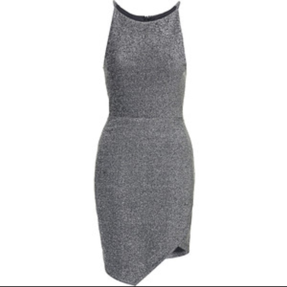Topshop Lurex Bodycon Wrap Dress