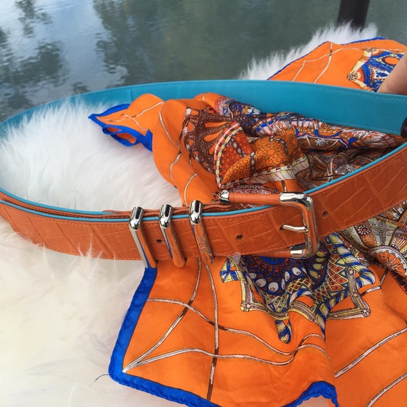 orange versace belt