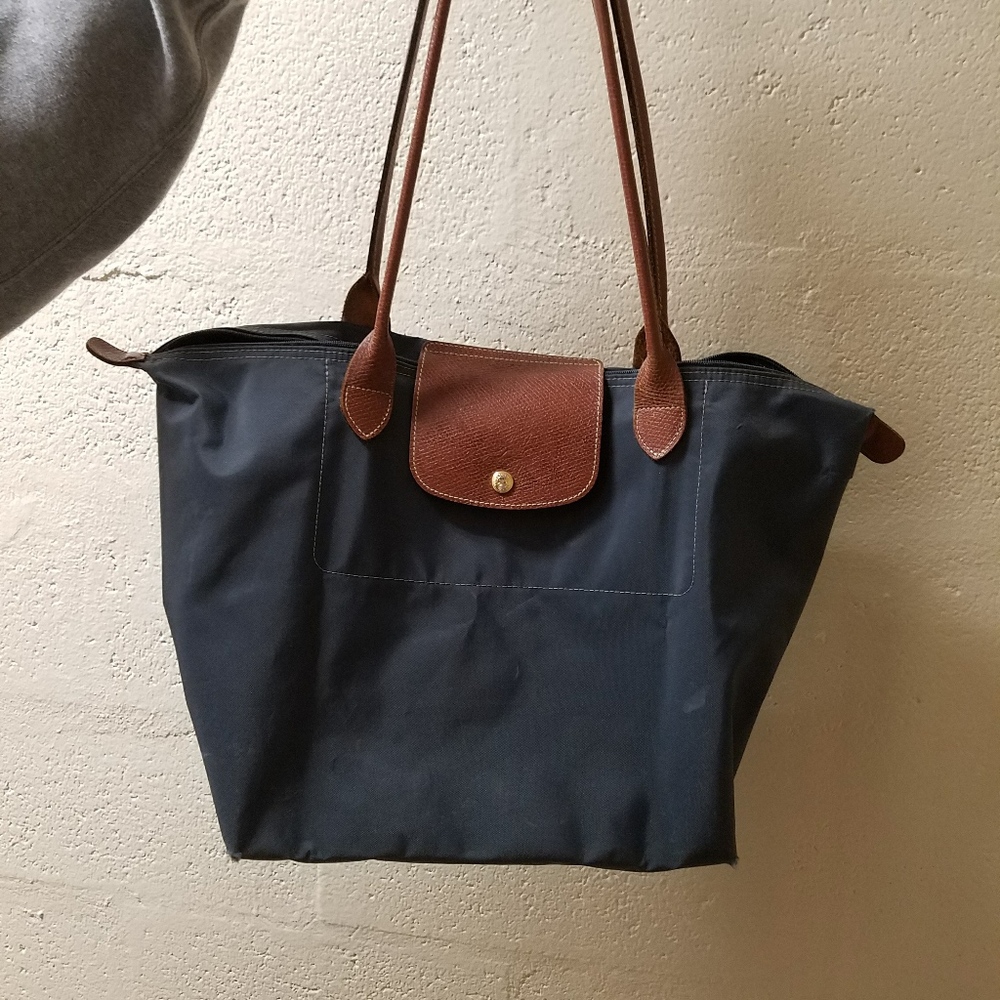 Longchamp Large Le Pliage Tote Gray