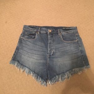 High waisted jean shorts