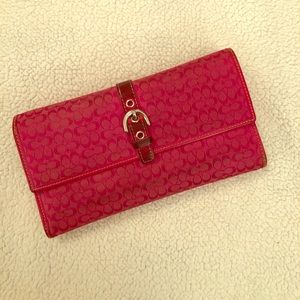 Coach Signature Checkbook Style Wallet