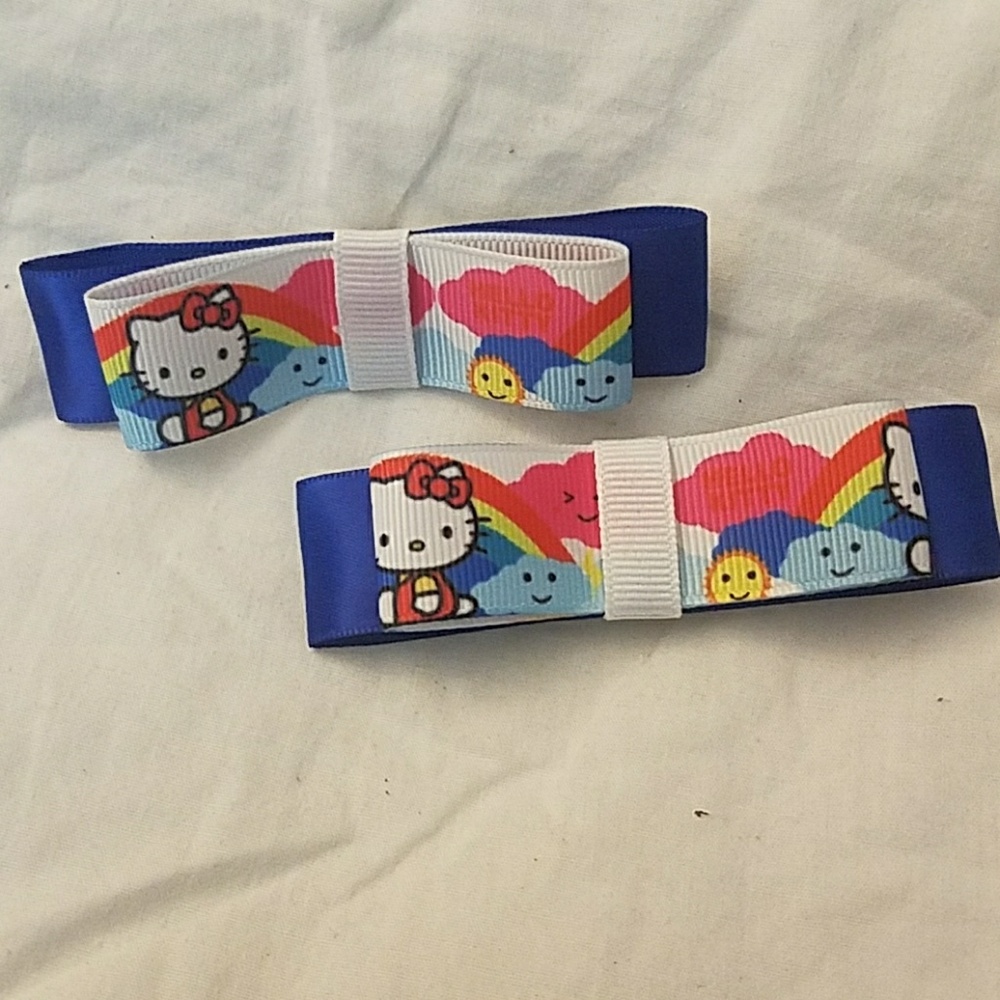 Hello kitty hair bow set