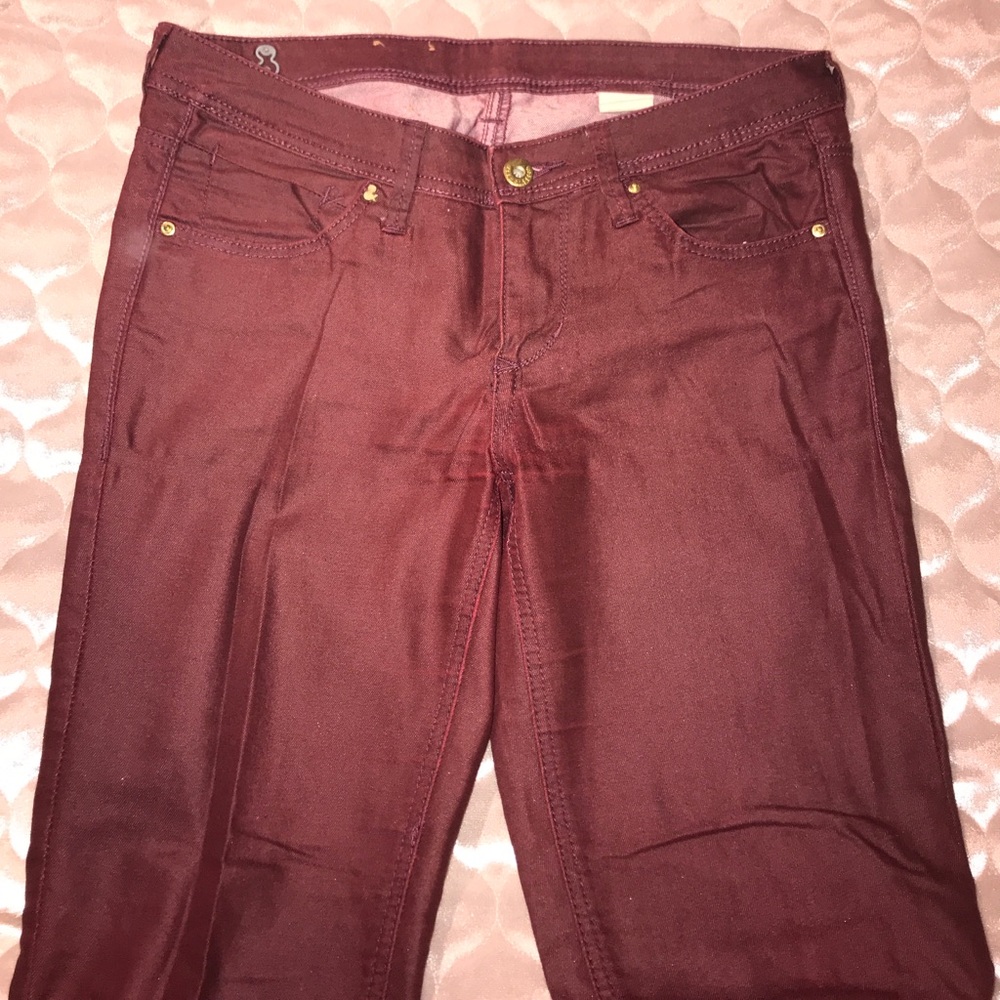 Burgundy Wax Jeans