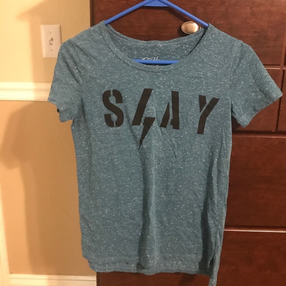 Slay scoop neck shirt sleeve tee