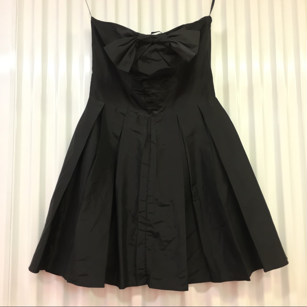 A|X Armani Exchange Black Silk Strapless Dress