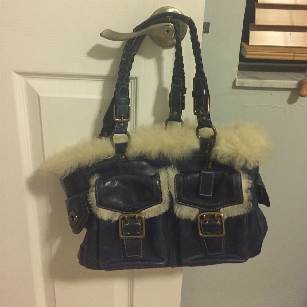 Authentic Ltd. Ed. Coach Leather Fur Purse Handbag