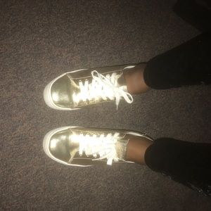 Metallic gold sneaker