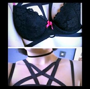 Cage Bra Harness Black New Star