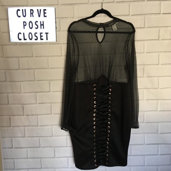 πnewπ Plus size fitted lace up skirt dress - Picture 3 of 5