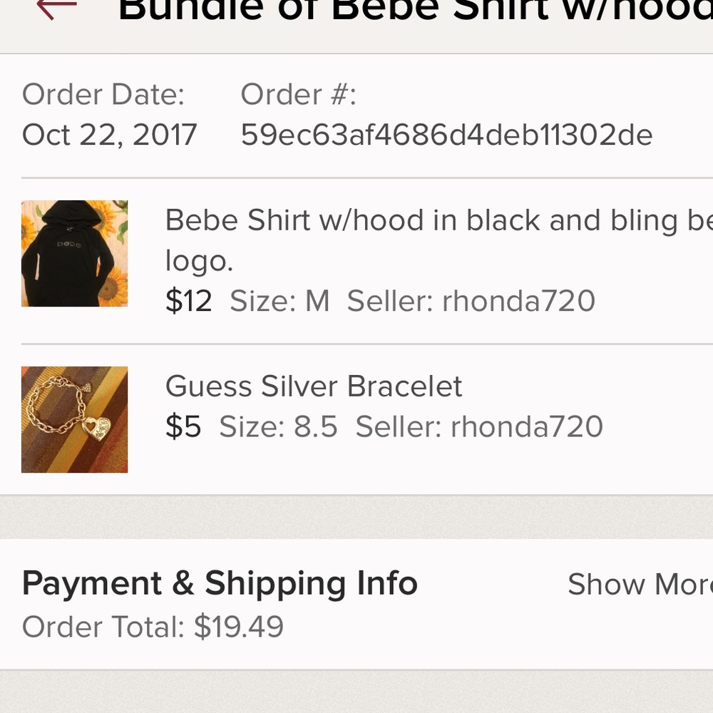 Bebe sweatshirt + bracelet