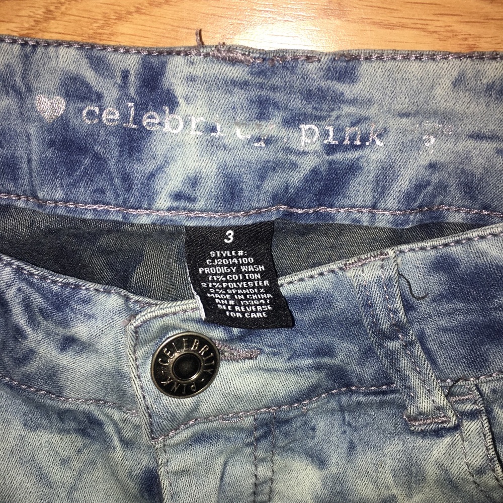 Celebrity Pink Skinny Dark Acid Wash Jeans