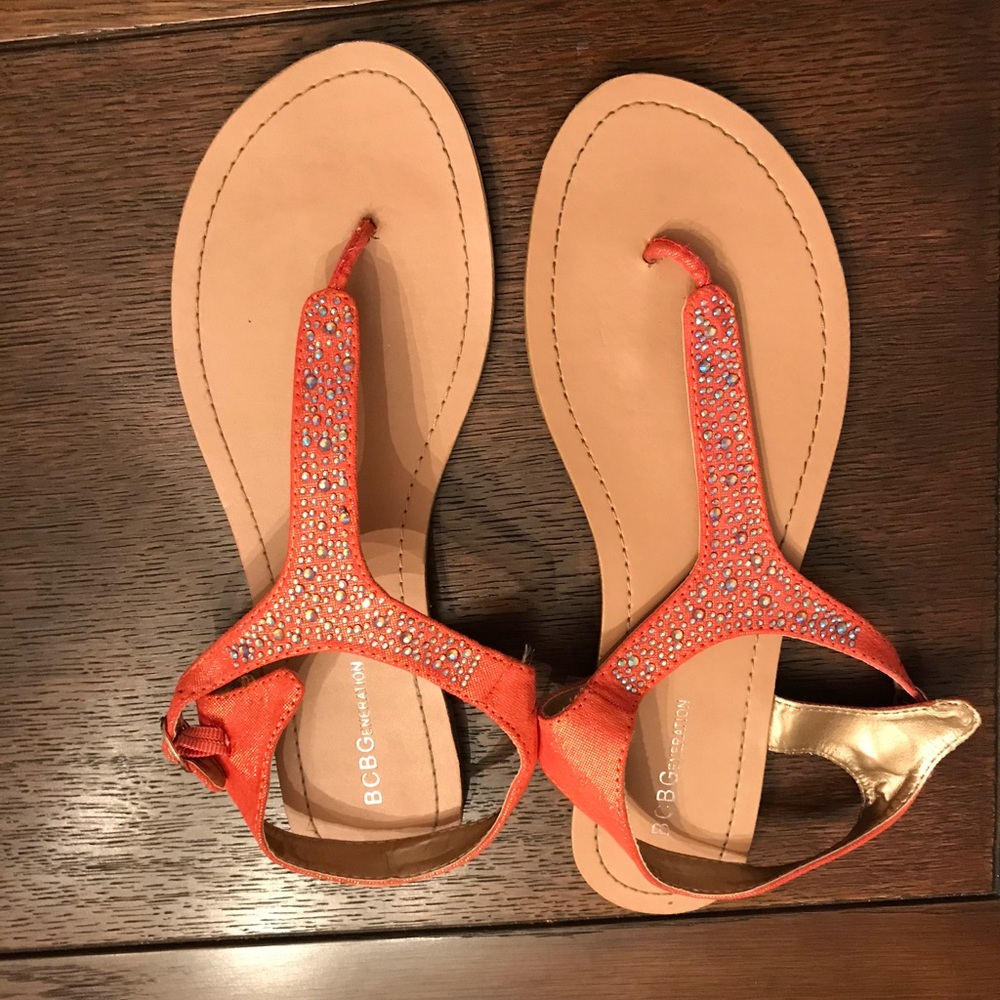 BCBG Sparkle & Salmon Sandals