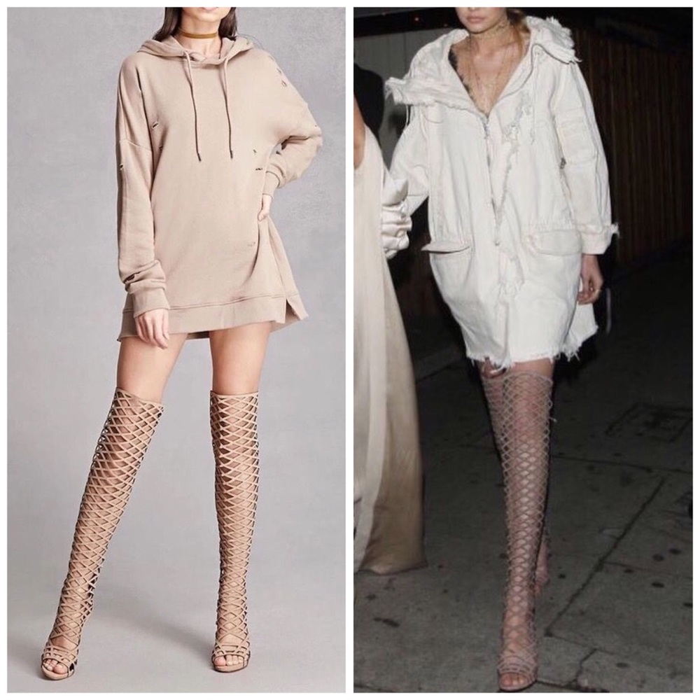 witness-pink gladiator sandal over knee boots - Picture 6 of 6
