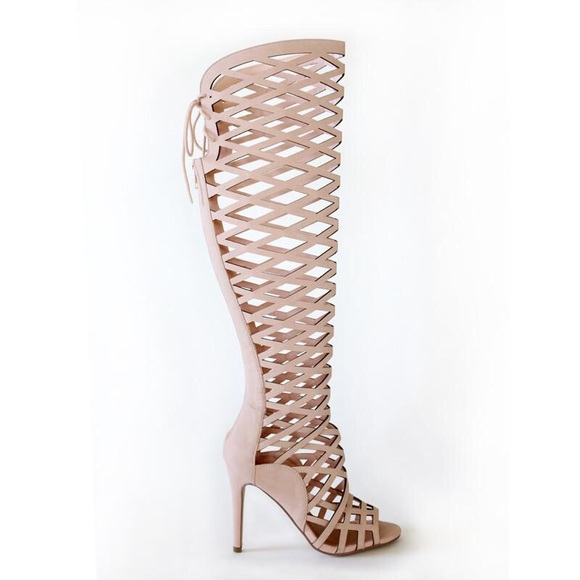 witness-pink gladiator sandal over knee boots - Picture 4 of 6