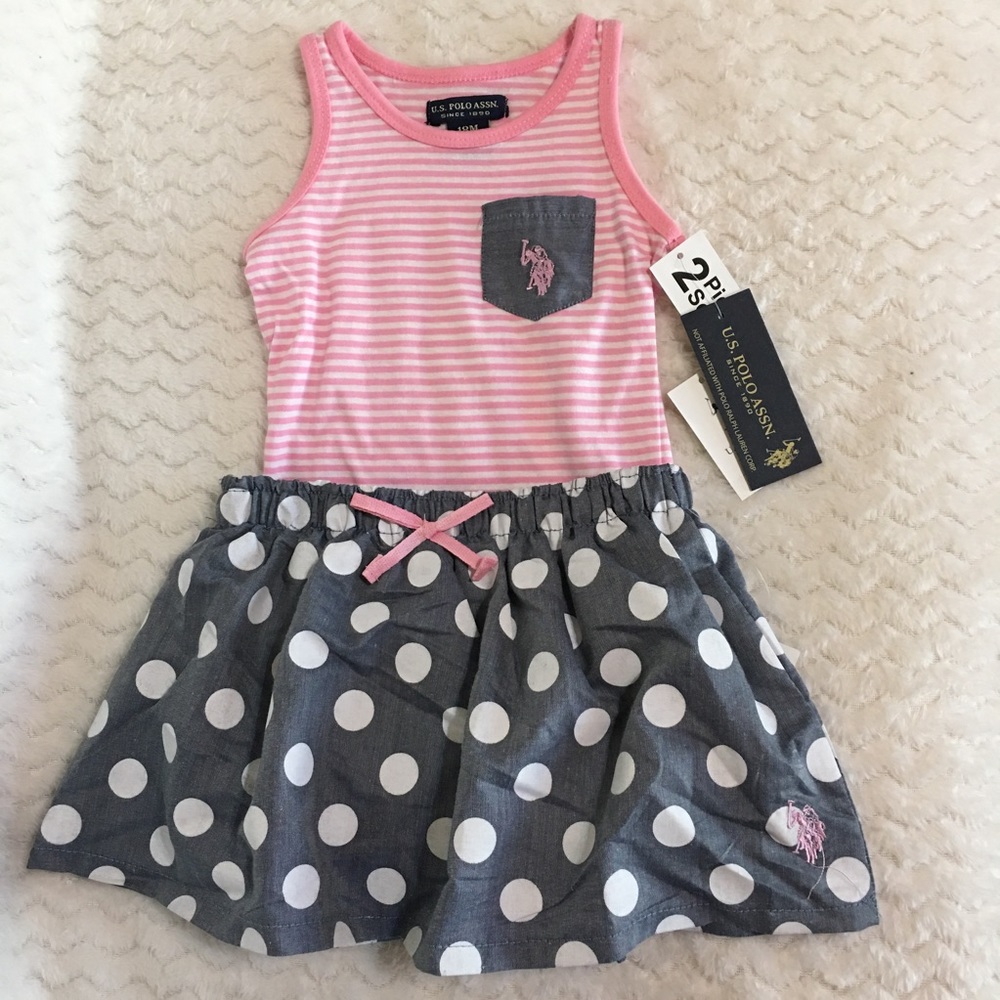 🆑 US POLO ASSN 2 pieces set baby girl/ 18 months