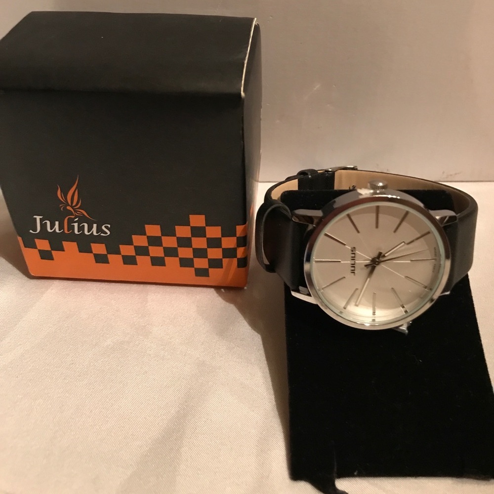 Julius Man Quartz Watch Silver and Black