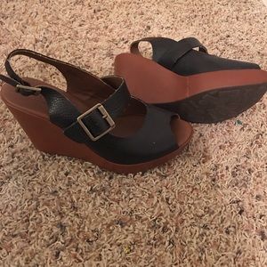 Korks  Brown/Black Wedge
