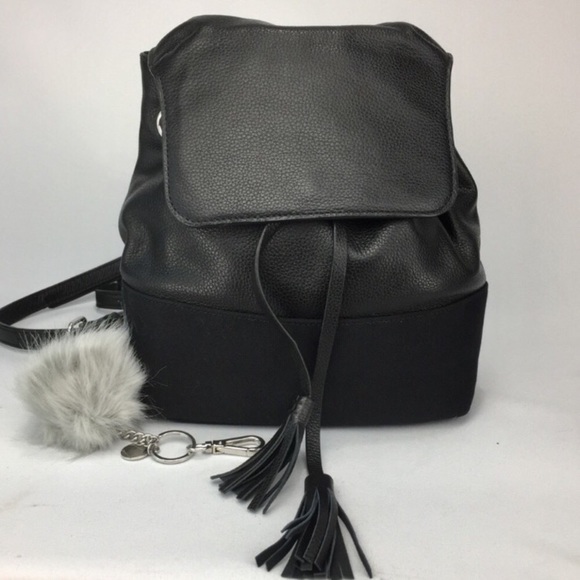 REBECCA MINKOFF Pebbled Leather /Canvas Backpack! - Picture 2 of 8