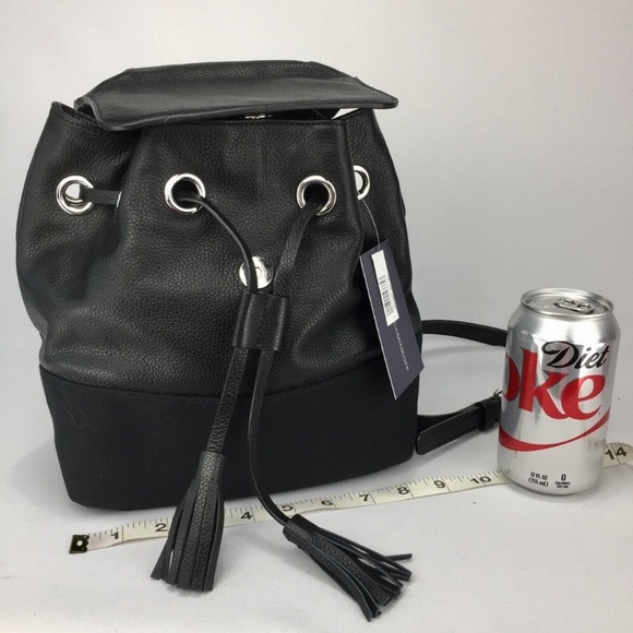 REBECCA MINKOFF Pebbled Leather /Canvas Backpack! - Picture 4 of 8
