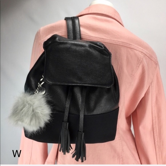 REBECCA MINKOFF Pebbled Leather /Canvas Backpack! - Picture 8 of 8