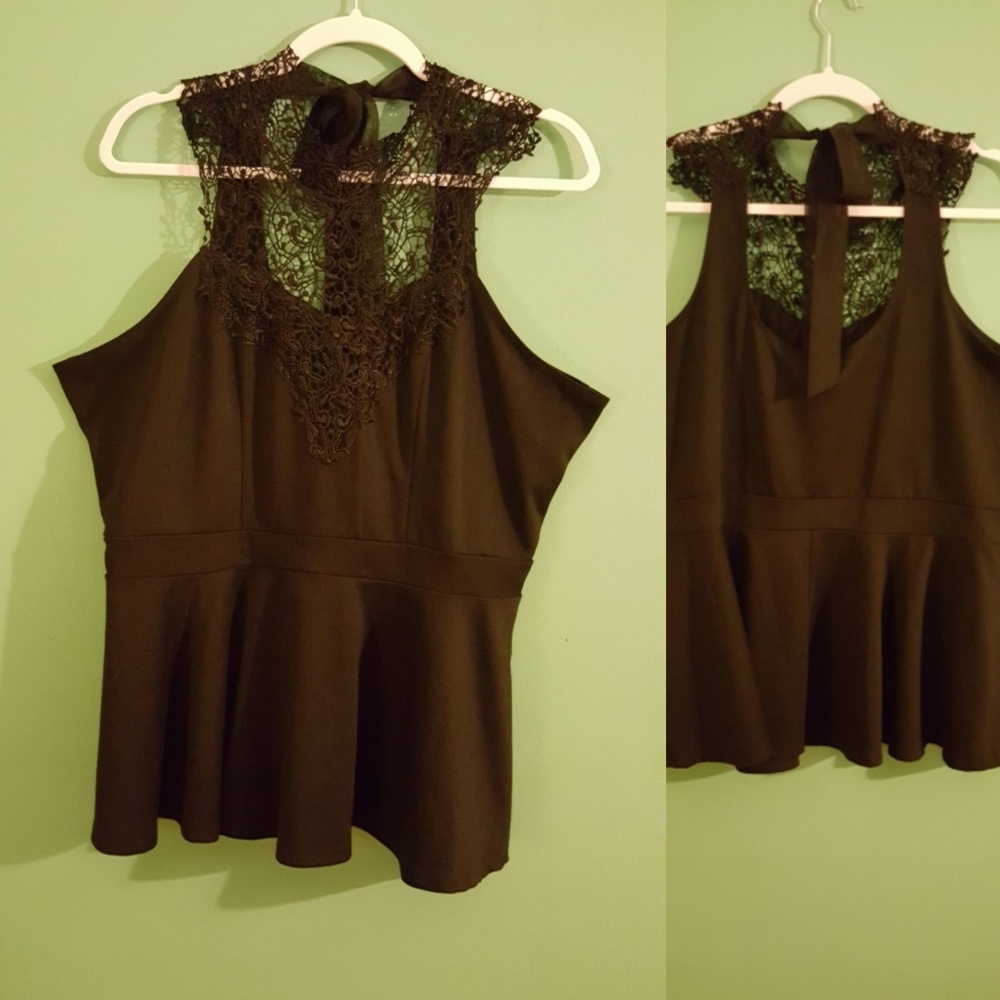 Black lace blouse