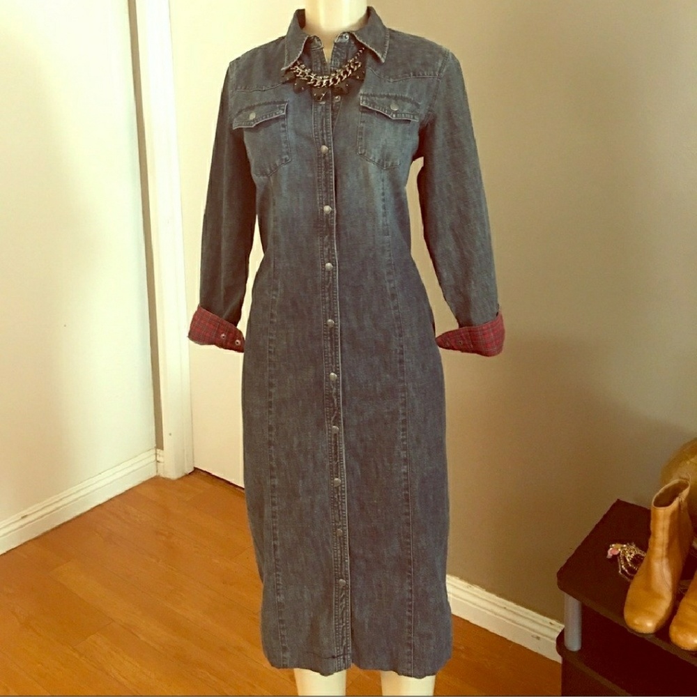 Vintage Eddie Bauer Denim Midi Dress