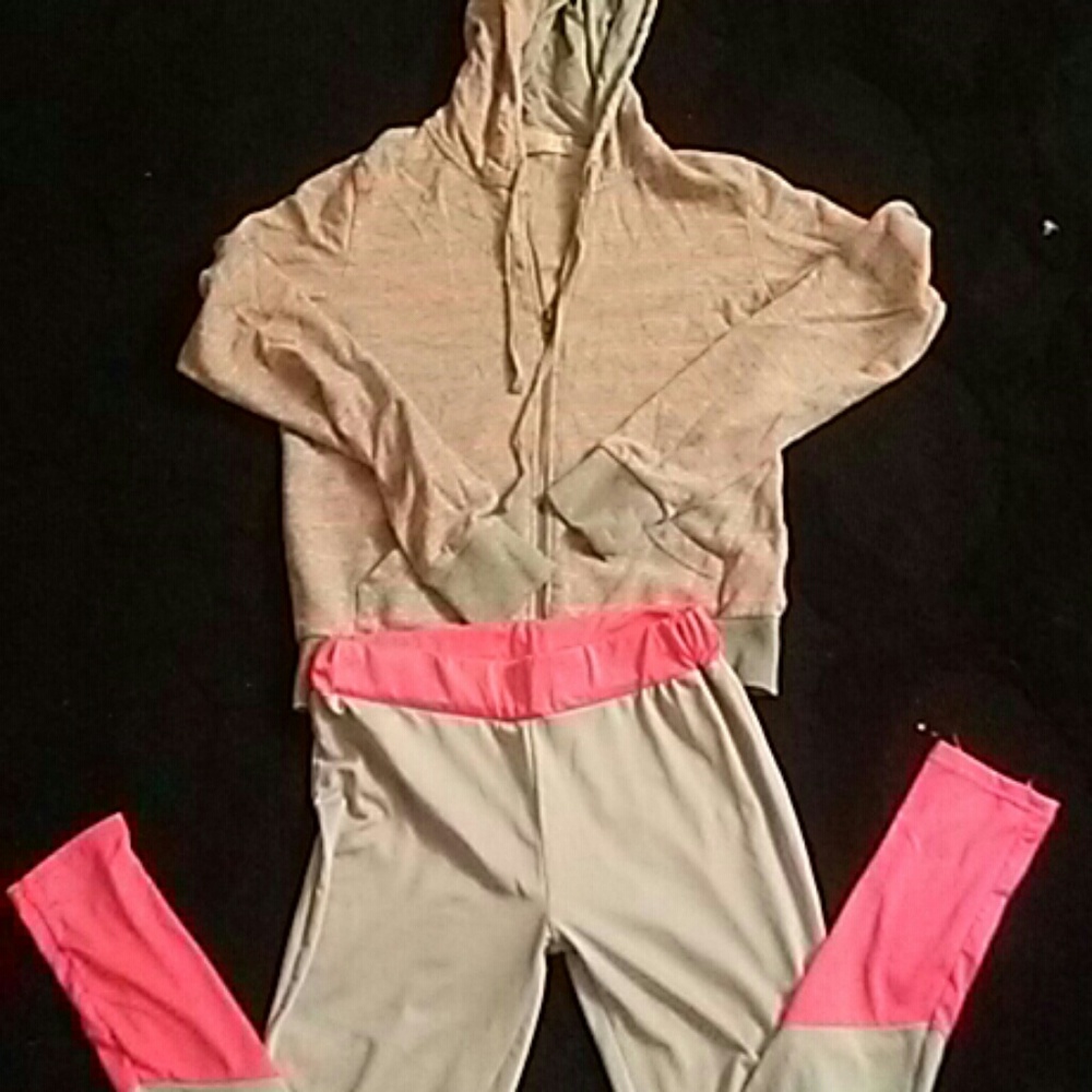 GREY PINKISH ORANGE STRIPPED SWEAT SHIRT