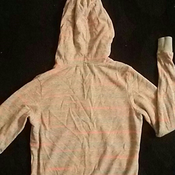 GREY PINKISH ORANGE STRIPPED SWEAT SHIRT - Picture 4 of 5
