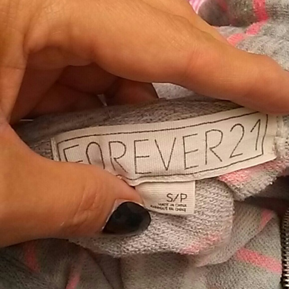 GREY PINKISH ORANGE STRIPPED SWEAT SHIRT - Picture 5 of 5