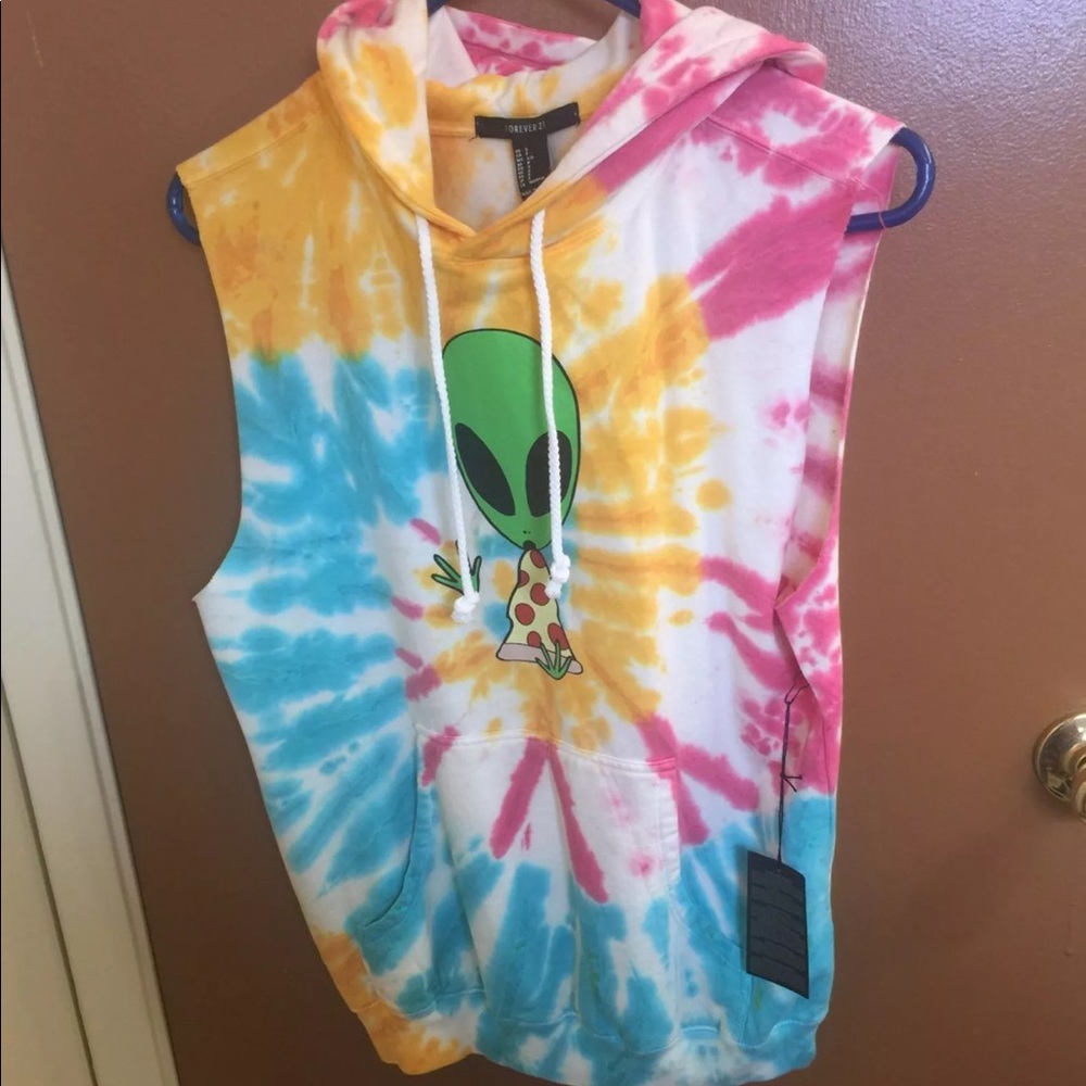 Tie dye alien hoodie