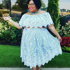 Crop Top and Skirt Combo