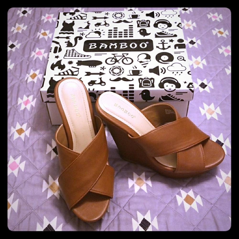 Brown Slip-on Wedges