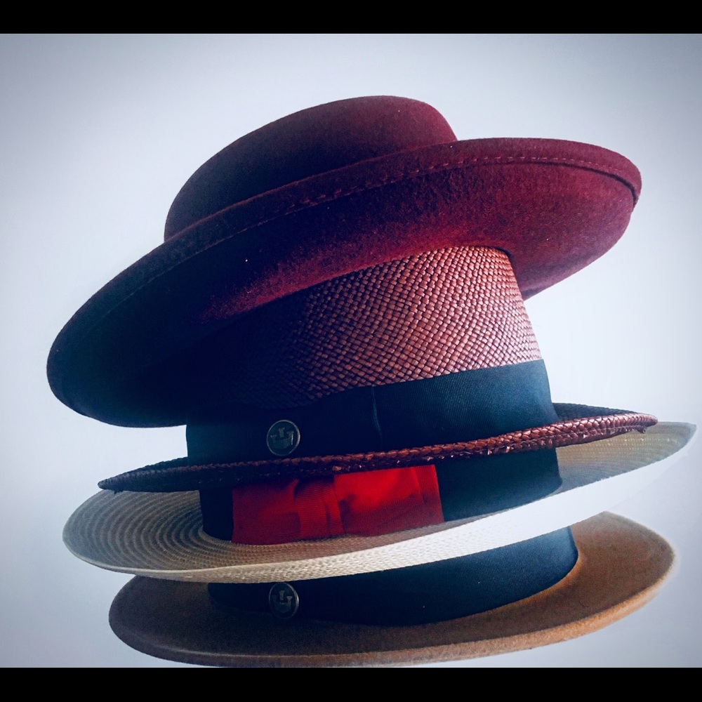 Brown hand woven panama fedora