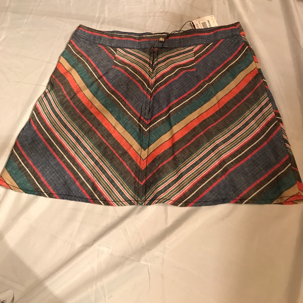Free People Red Striped  Skirt SZ 12