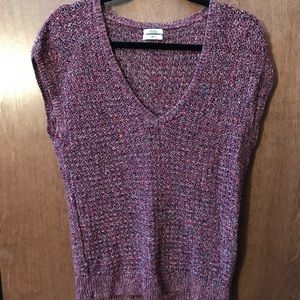 Short sleeve berry linen Madewell sweater - size M