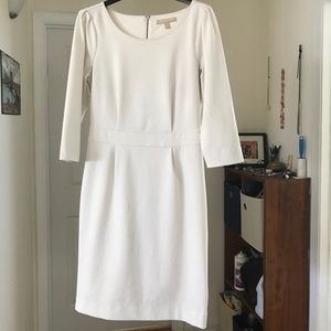 Banana Republic Dove White 3/4 Sleeve Dress