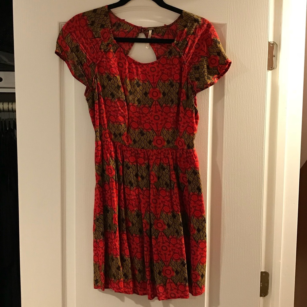 Free People medallion print open back dress size S