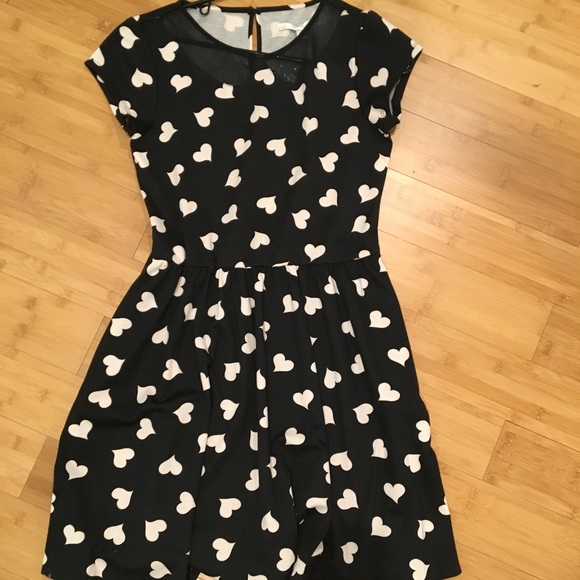 black and white heart dress