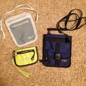 Eagle Creek passport holder, Eddie Bauer purse