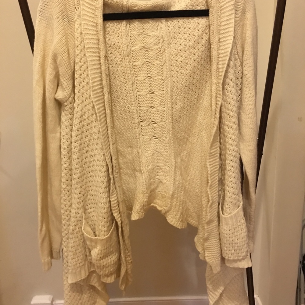 ModCloth cable knit hooded cardigan