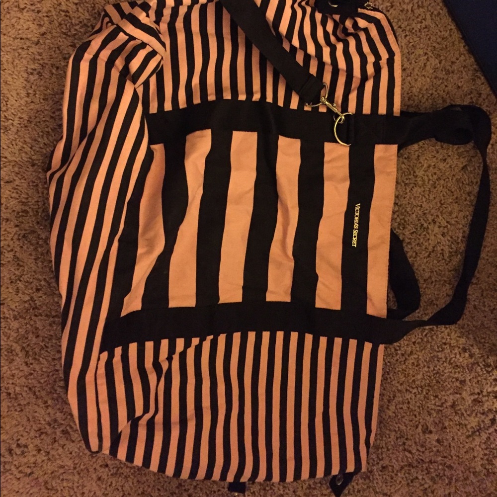 Pink and black travel bag from Victoria secret