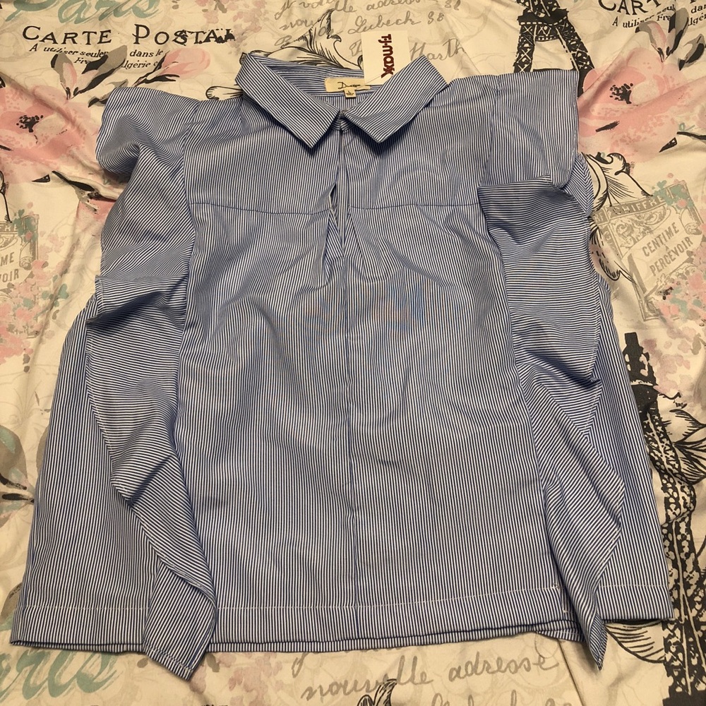Blue Striped Office Shirt Duets Large