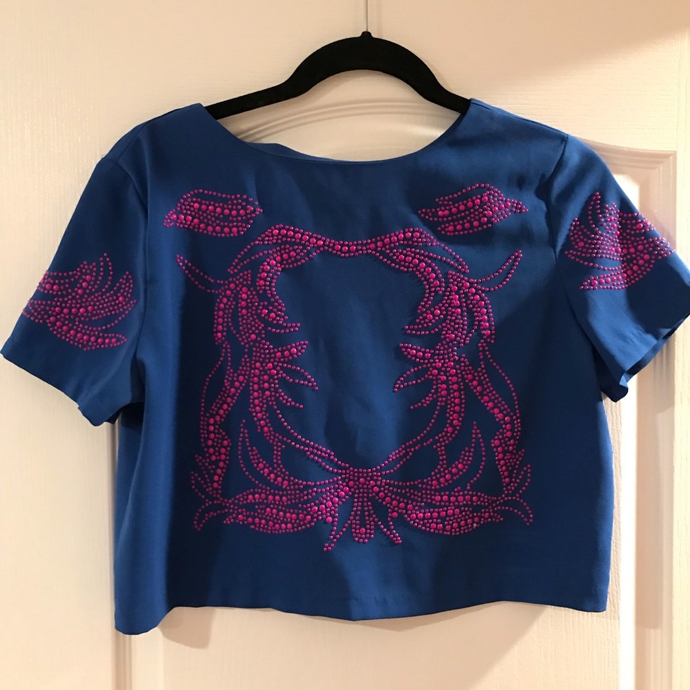 English Rose embellished crop top, size small