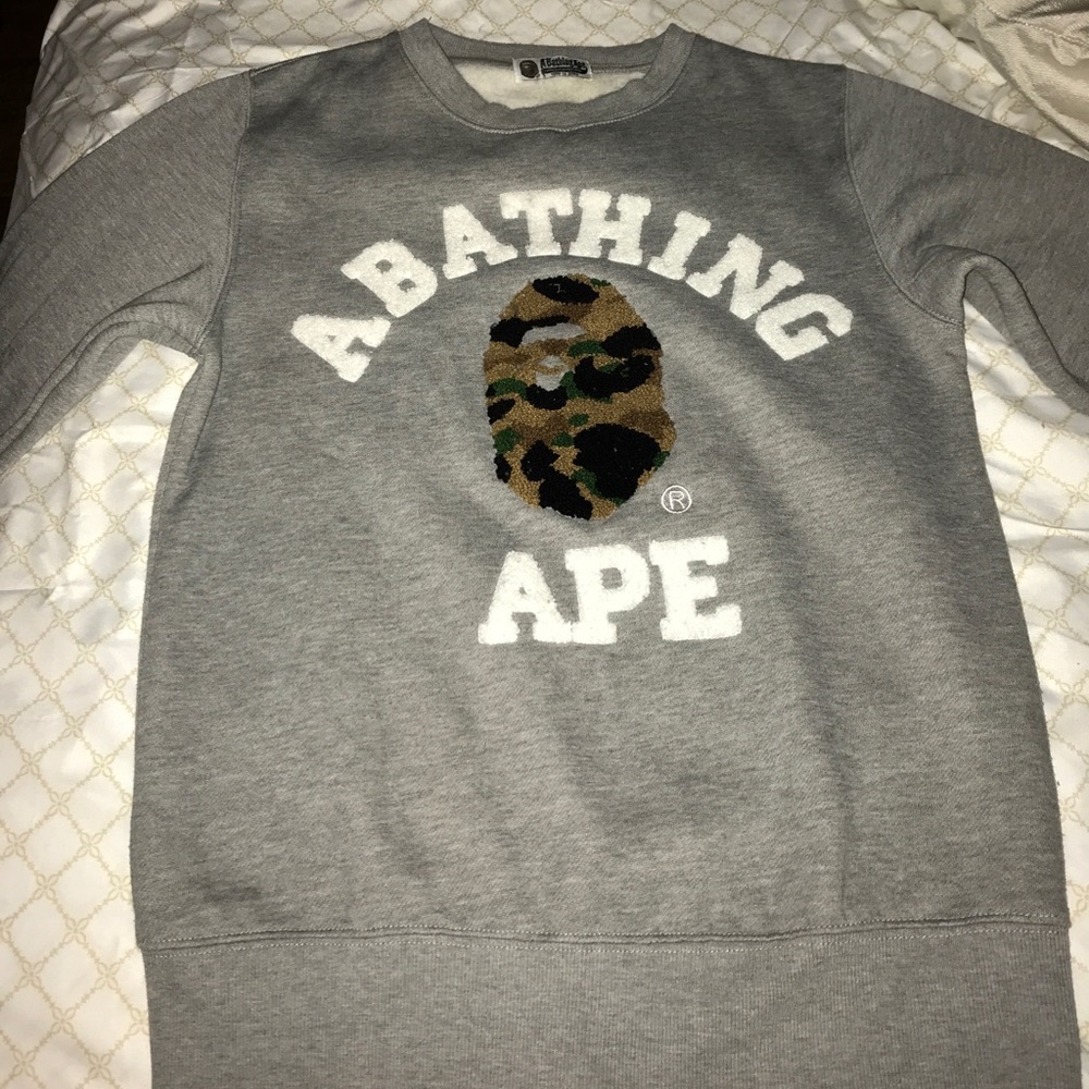 Bape crew neck pull over sweater