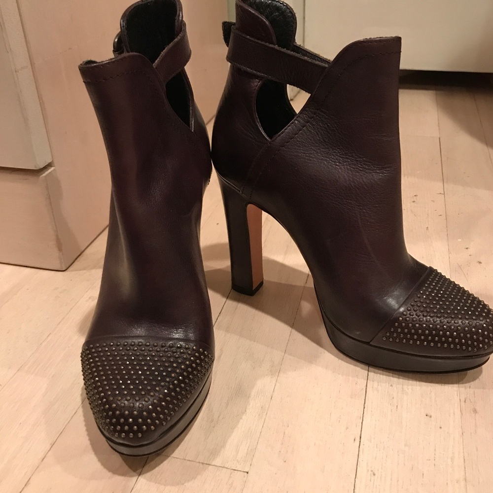 Brown leather Barneys NY Coop booties